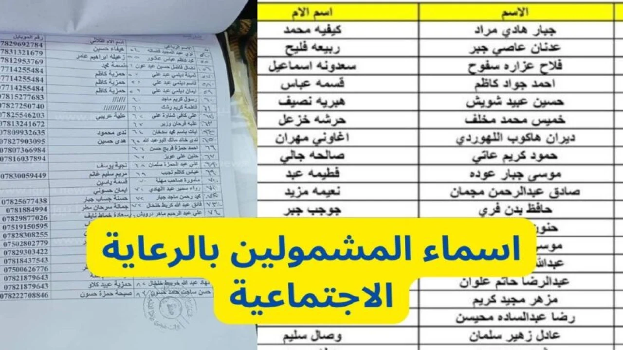 “شوف اسمك” رابط اسماء الرعاية الاجتماعية الوجبة الاخيرة 2024 للاستعلام عن قوائم المشمولين