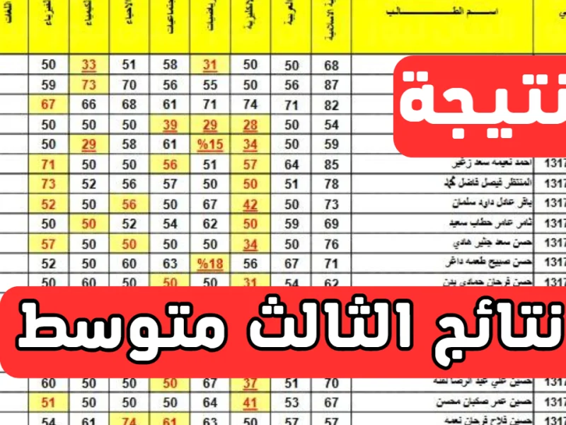 حمل الآن ملف PDF لنتائج الثالث متوسط الدور الثالث عبر موقع نتائجنا – بخطوات بسيطة لجميع المحافظات العراقية!