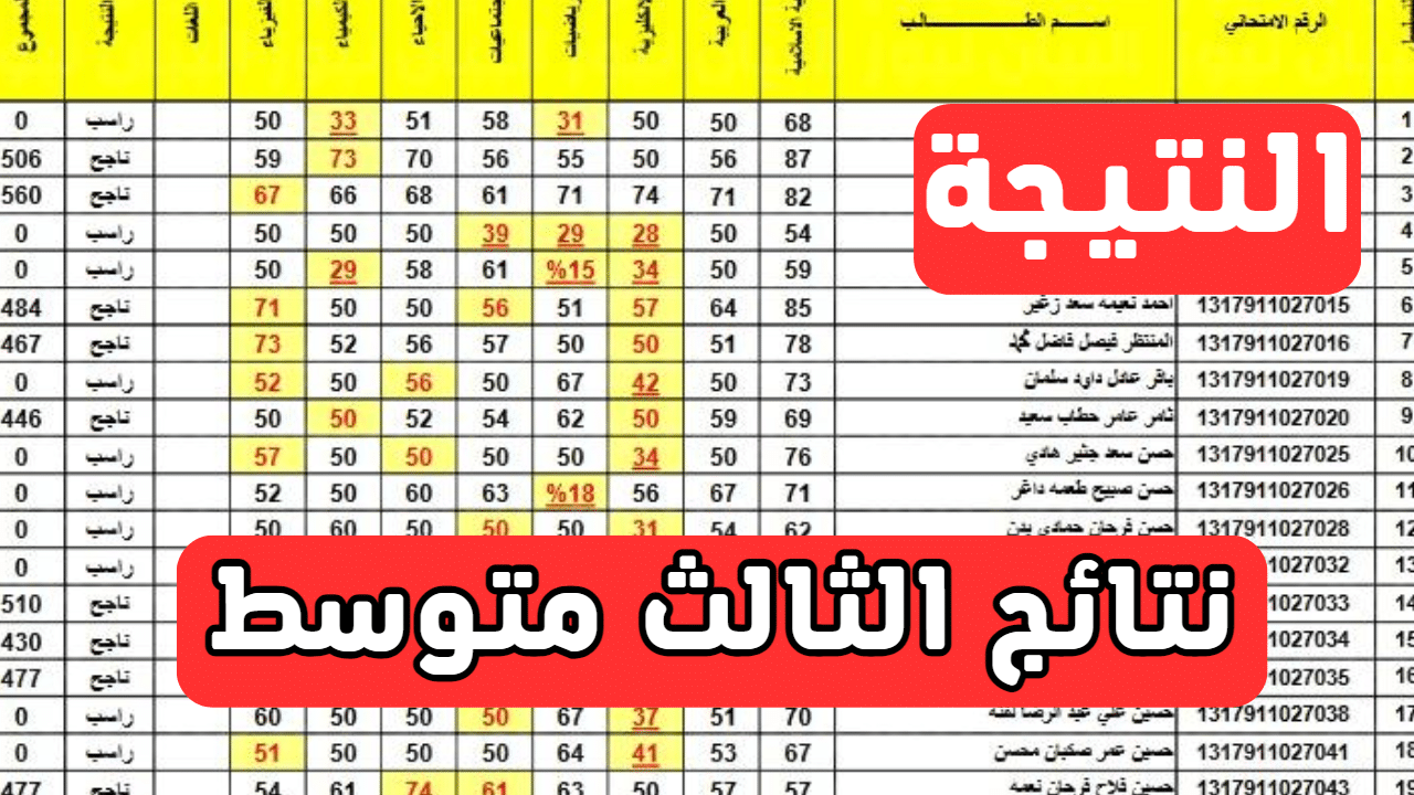 استعلم الآن… رابط الاستعلام عن نتائج الثالث متوسط الدور الثالث 2024 بالعراق بالرقم الامتحاني